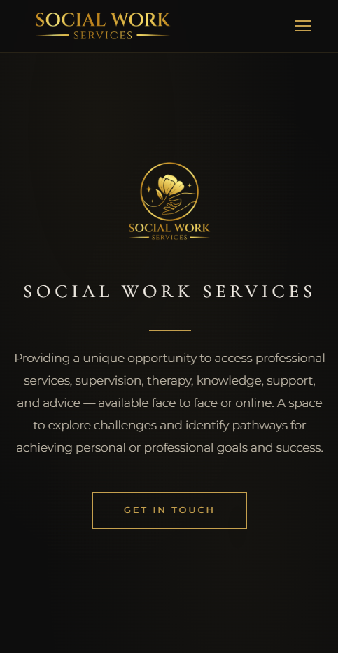Social Work Services website — mobile view
